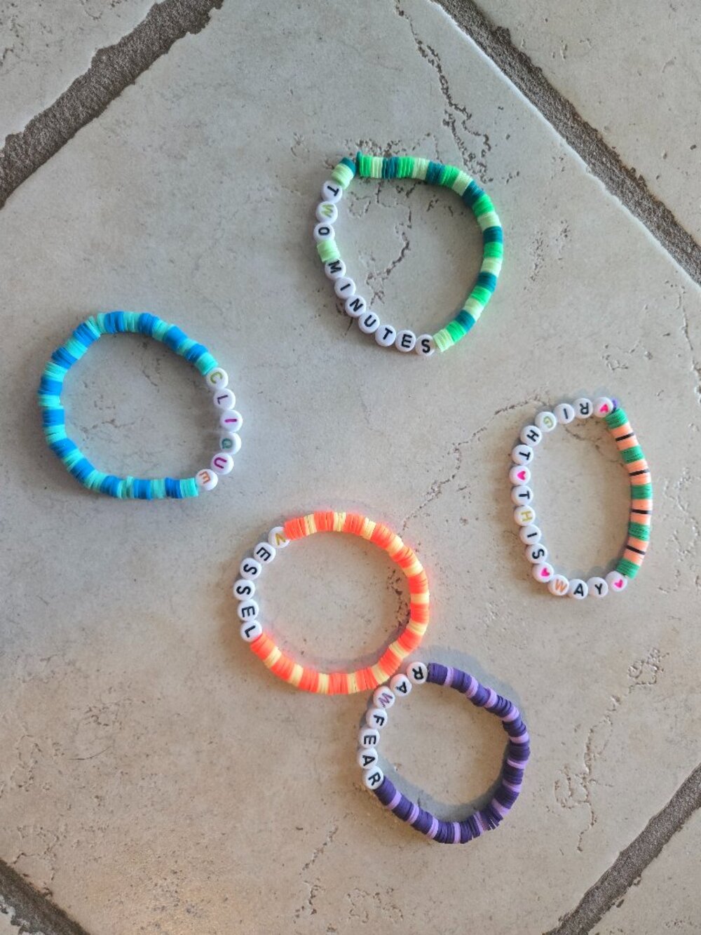 Set of 5 Twenty One Pilots Concert Bracelets - Handmade